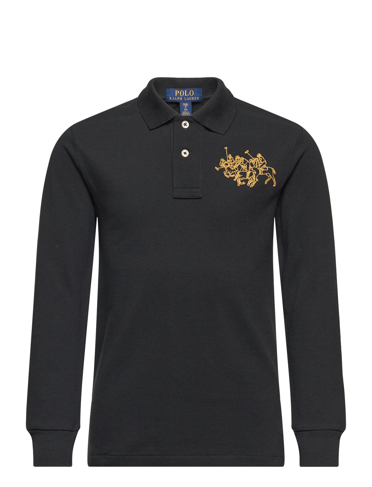 Lunar New Year Triple-Pony Polo Shirt Tops T-shirts Polo Shirts Long-sleeved Polo Shirts Black Ralph Lauren Kids