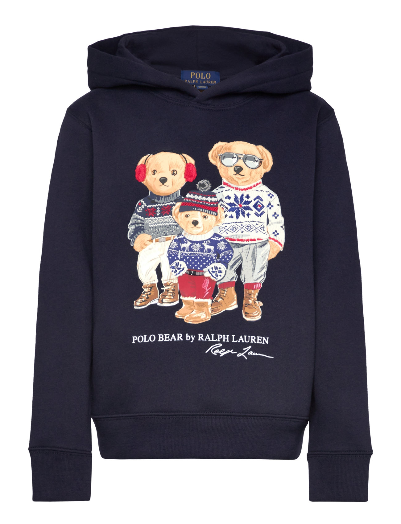 Ralph Lauren Kids Polo Bear Fleece Hoodie Marinblå