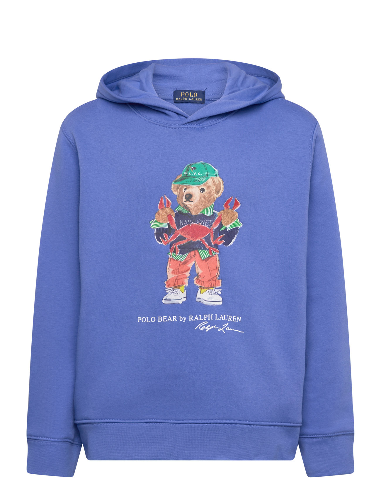 Ralph Lauren Kids Polo Bear Fleece Hoodie Blå