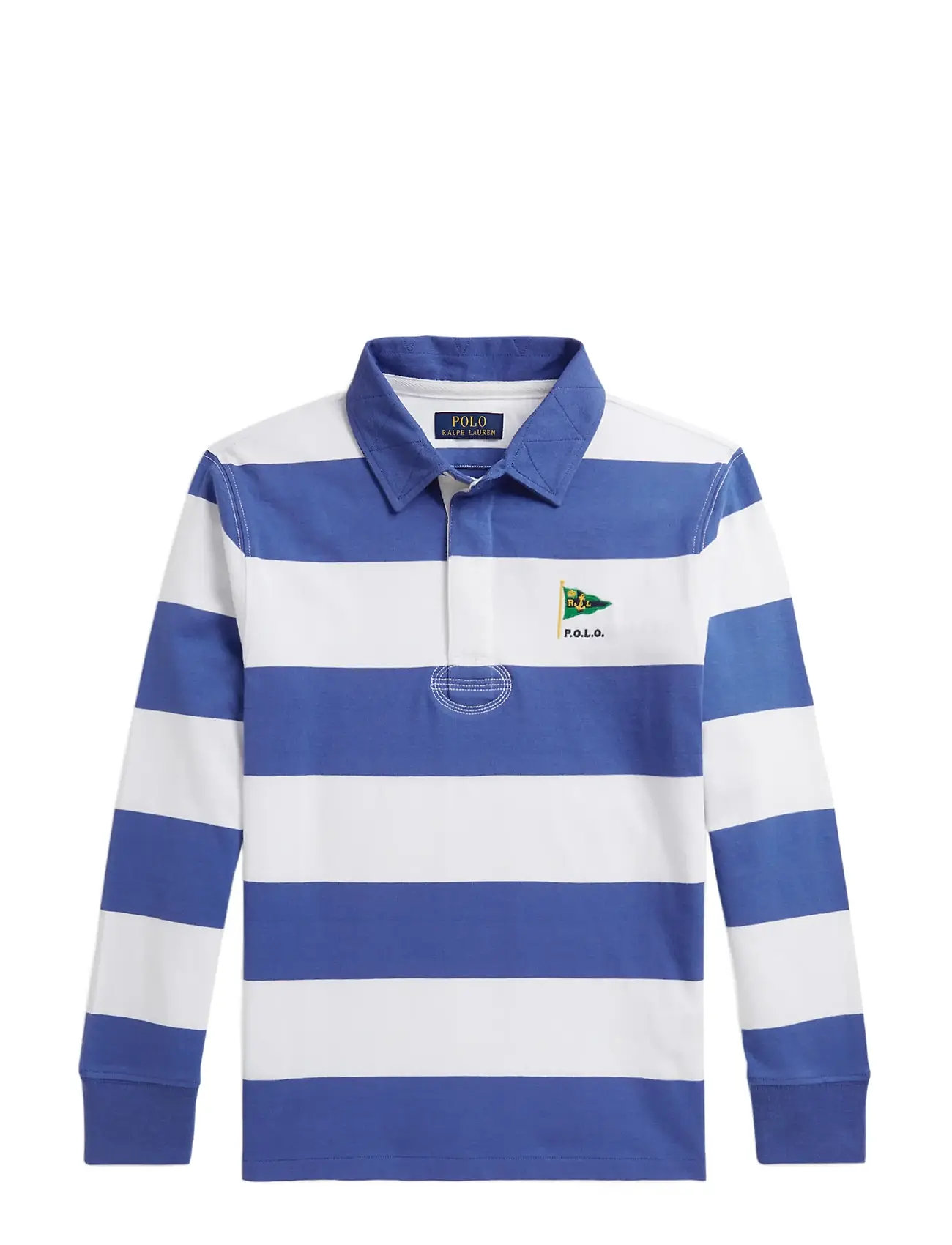 Ralph Lauren Kids The Iconic Rugby Shirt, 150-161, Blue, Polo Skjorter > Langærmede Polo Shirts, Børn