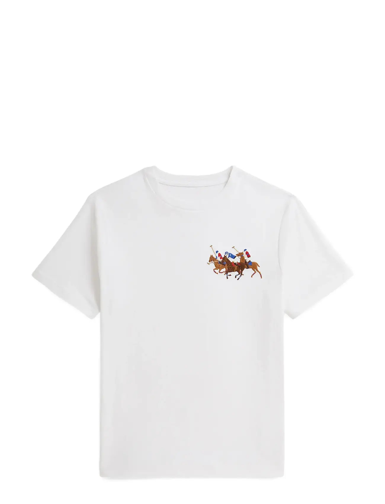 Ralph Lauren Kids Triple-Pony Cotton Jersey Tee, 163-174, White, T-Shirts > Kortærmede, Børn
