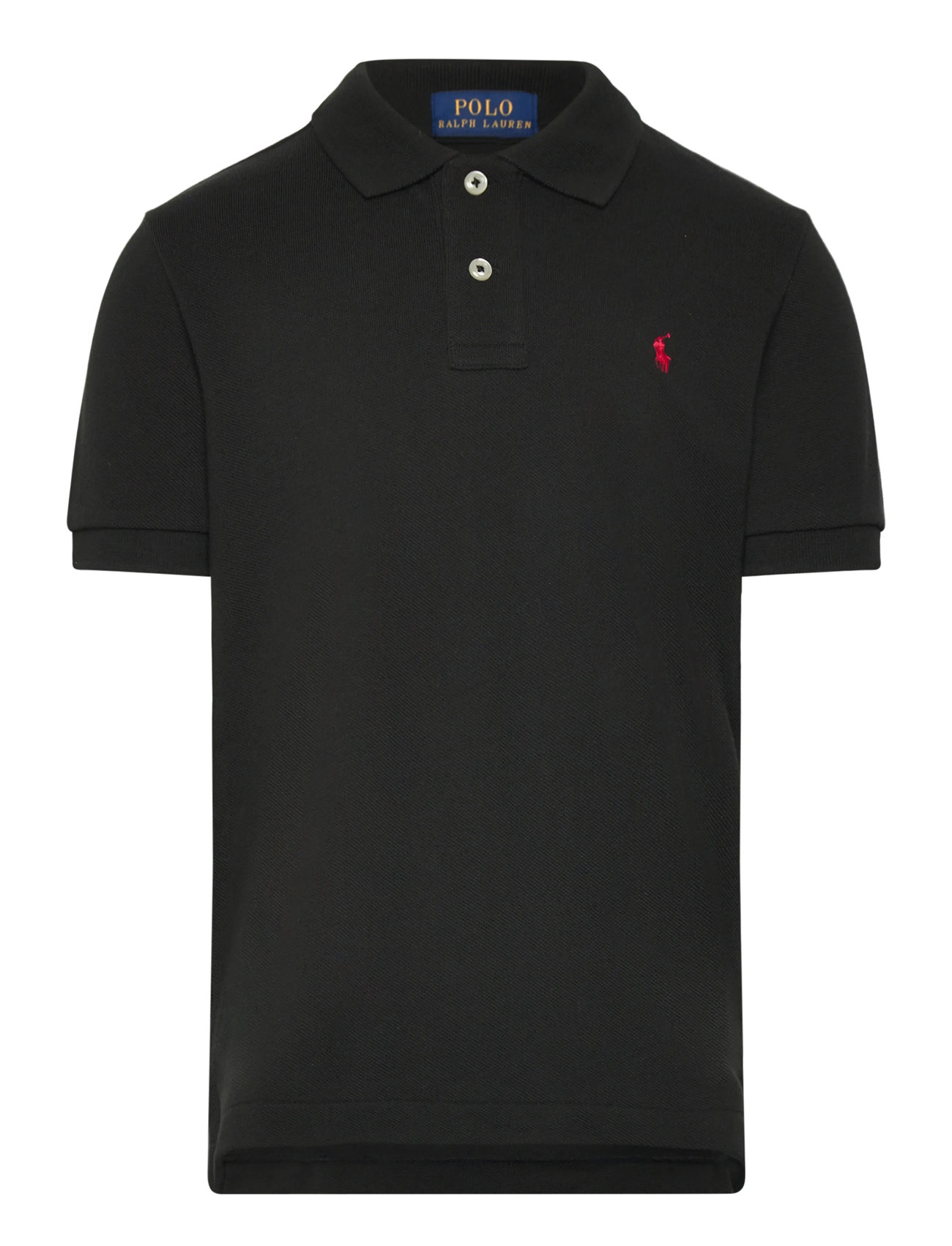 Boy Short Sleeved Polo Custom Fit Black str. 6år