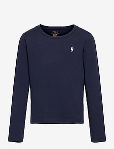 Cotton Jersey Long-Sleeve Tee - plain long-sleeved t-shirt - french navy/white