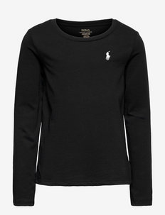 Cotton Jersey Tee - plain long-sleeved t-shirt - polo black