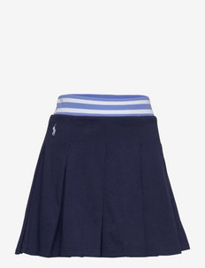 Striped Pleated Cotton Jersey Skort - skirts - newport navy  mul