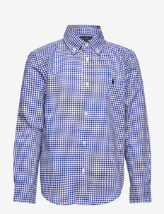 Gingham Cotton Poplin Shirt - chemises - blue multi