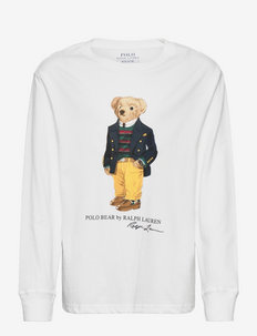 Polo Bear Cotton Jersey Tee - pattern long-sleeved t-shirt - white