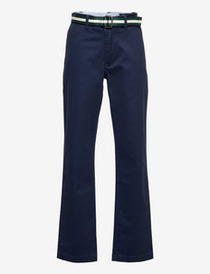 Belted Slim Fit Stretch Twill Pant - chinos - newport navy