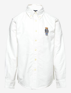 Polo Bear Cotton Oxford Shirt - shirts - white