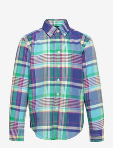 Plaid Cotton Oxford Shirt - shirts - 5532a blue/green