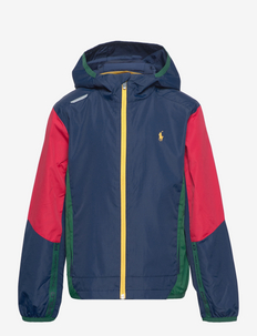 Water-Resistant Hooded Jacket - softshell jackets - newport navy mult