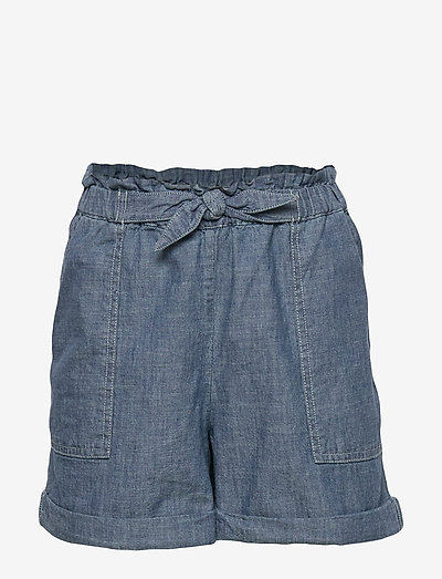 Cotton Chambray Camp Short - stuttbuxur - indigo