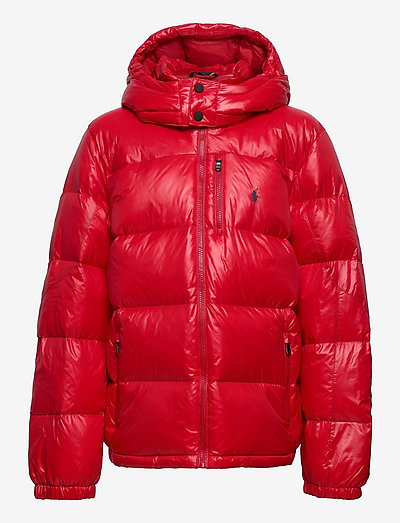 Water-Repellent Glossed Down Jacket - puffer & padded - rl 2000 red gloss