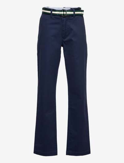 Belted Slim Fit Stretch Twill Pant - chinosy - newport navy