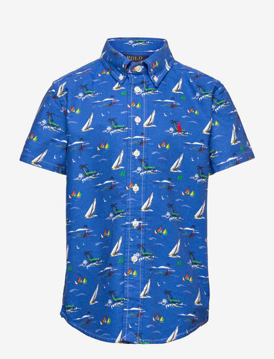 Sailboat Short-Sleeve Oxford Shirt - shirts - 5591 race to sea