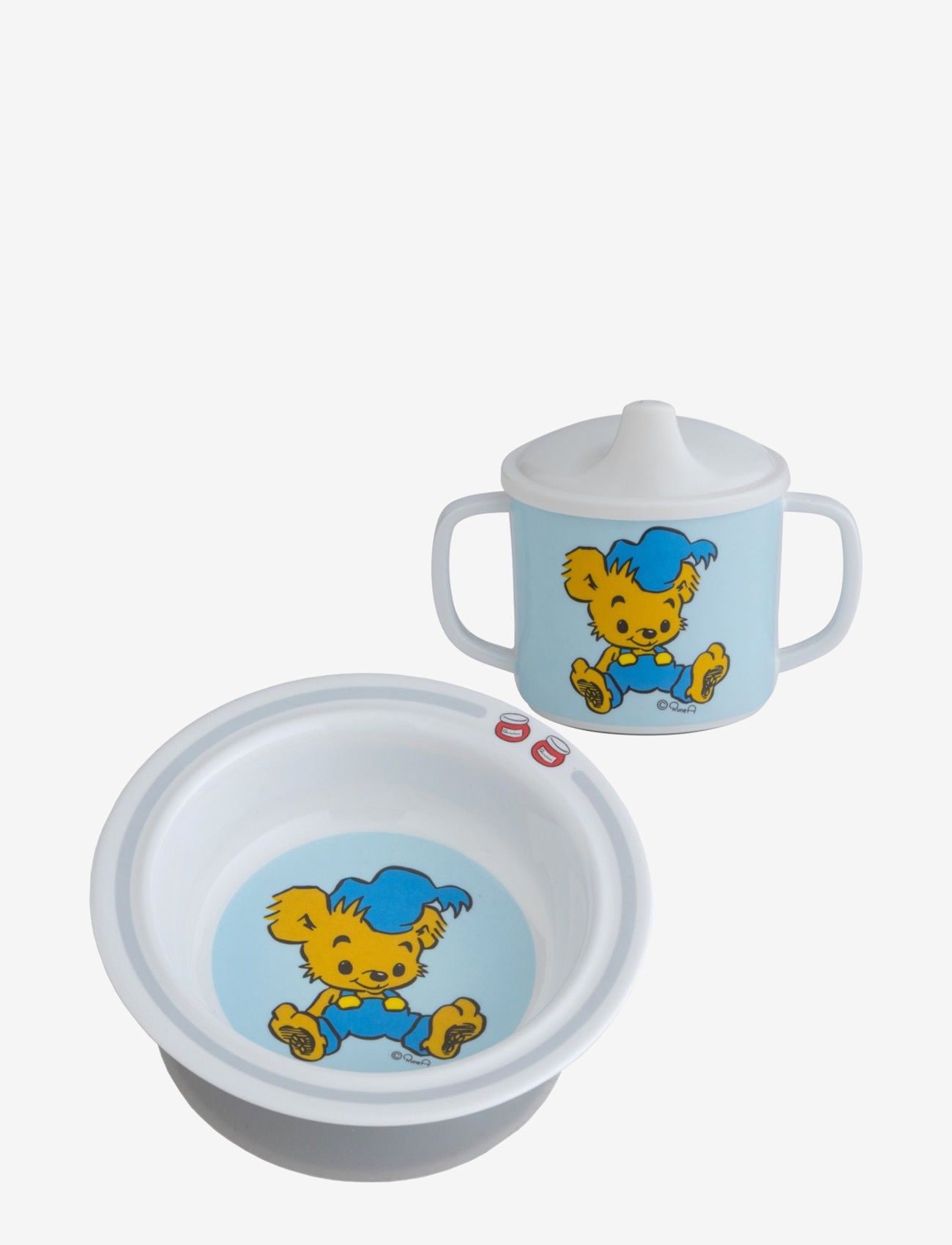 Rätt Start - Bamse, bowl and cup, white/blue - trauku komplekti - blue - 0