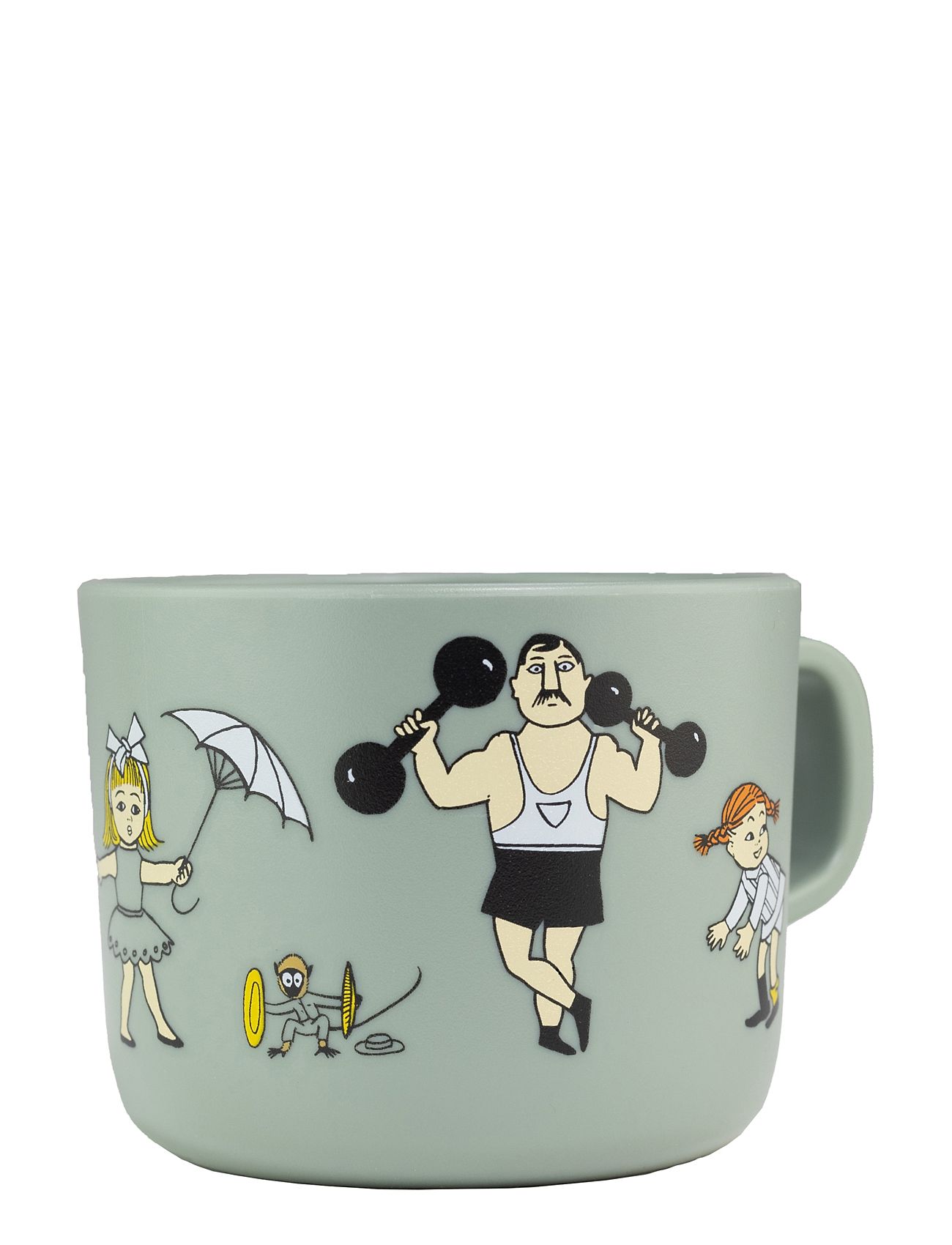 Pippi Circus, Cup With Handle, Green Patterned Rätt Start