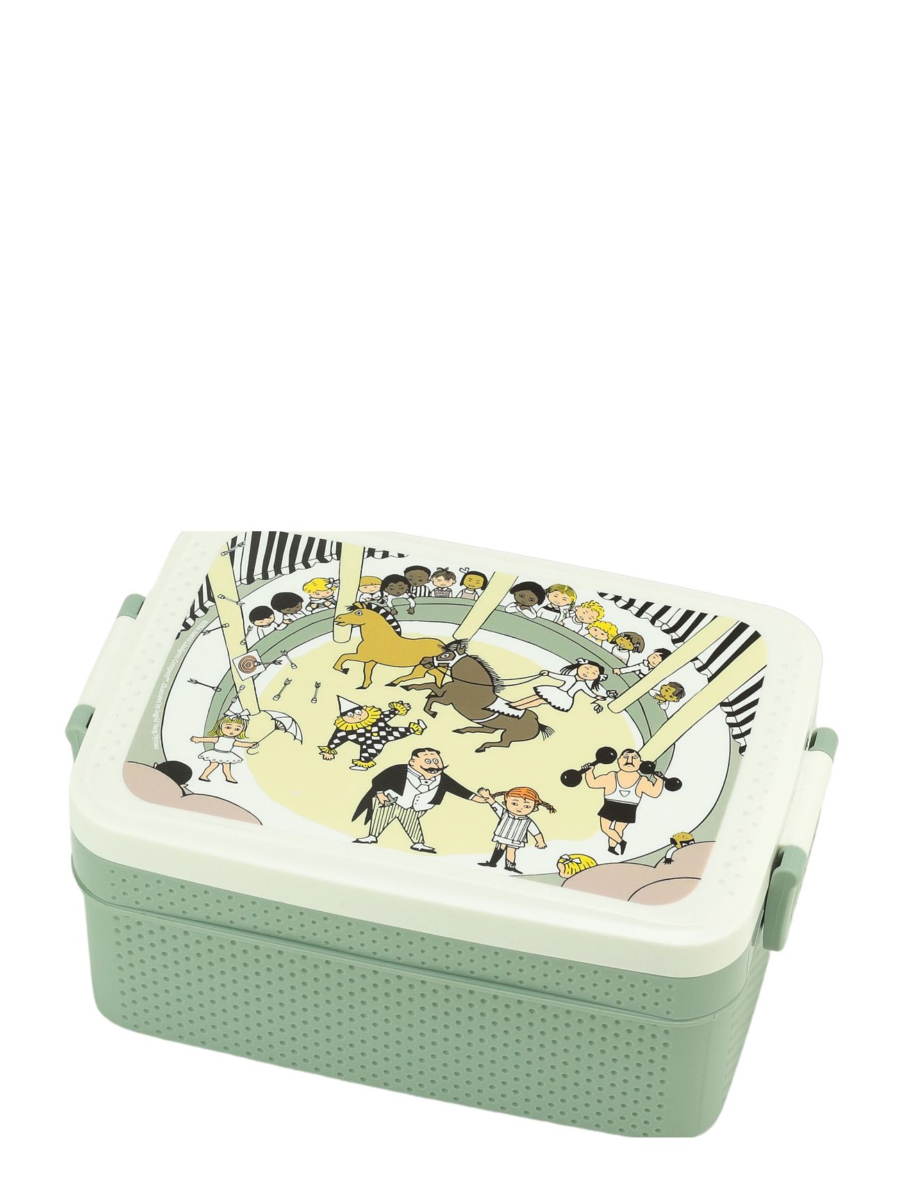 Pippi Cirkus, Lunchbox, Green Patterned Rätt Start