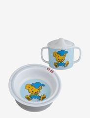 Bamse, bowl and cup, white/blue - BLUE