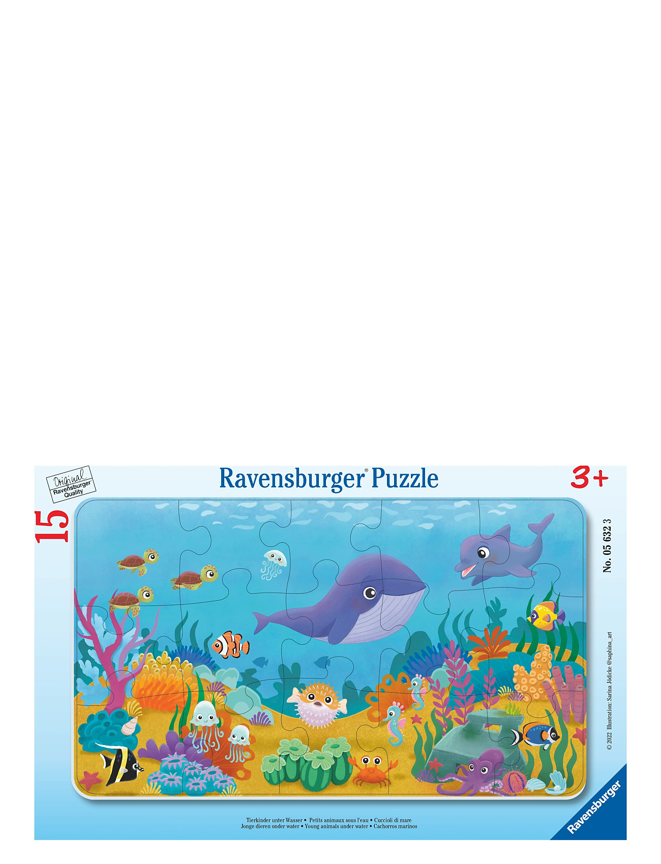 Young Animals Under Water 15P Toys Puzzles And Games Puzzles Classic Puzzles Multi/patterned Ravensburger