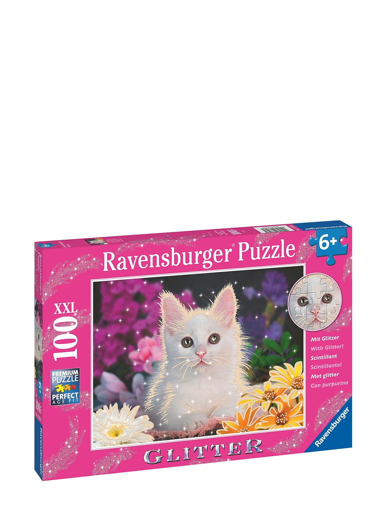 White Kitten Glitter 100P Toys Puzzles And Games Puzzles Classic Puzzles Multi/patterned Ravensburger