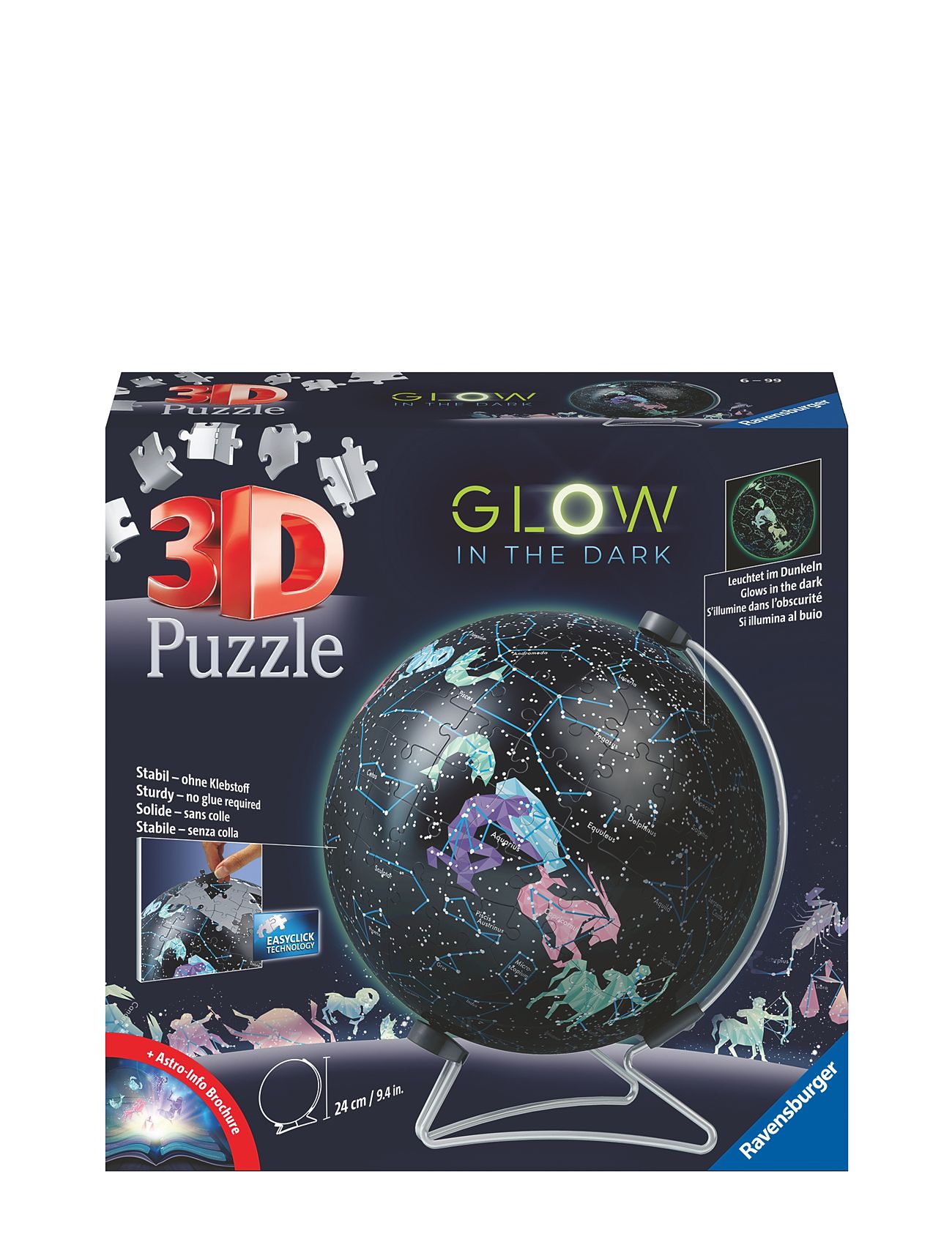 Glow Dark Starglobe 180P Toys Puzzles And Games Puzzles 3d Puzzles Multi/patterned Ravensburger