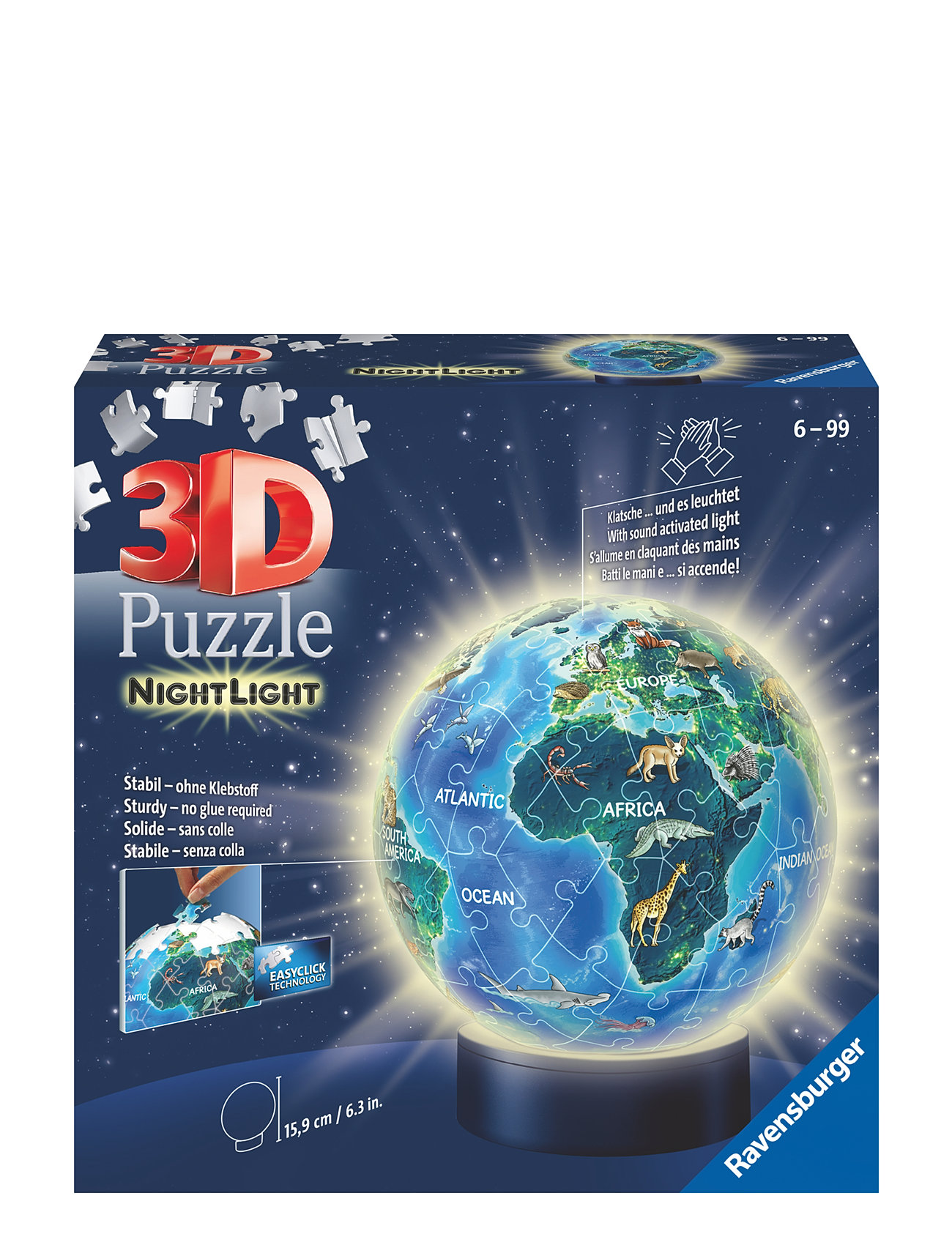 Children Globe Nightlight 72P Toys Puzzles And Games Puzzles 3d Puzzles Multi/patterned Ravensburger