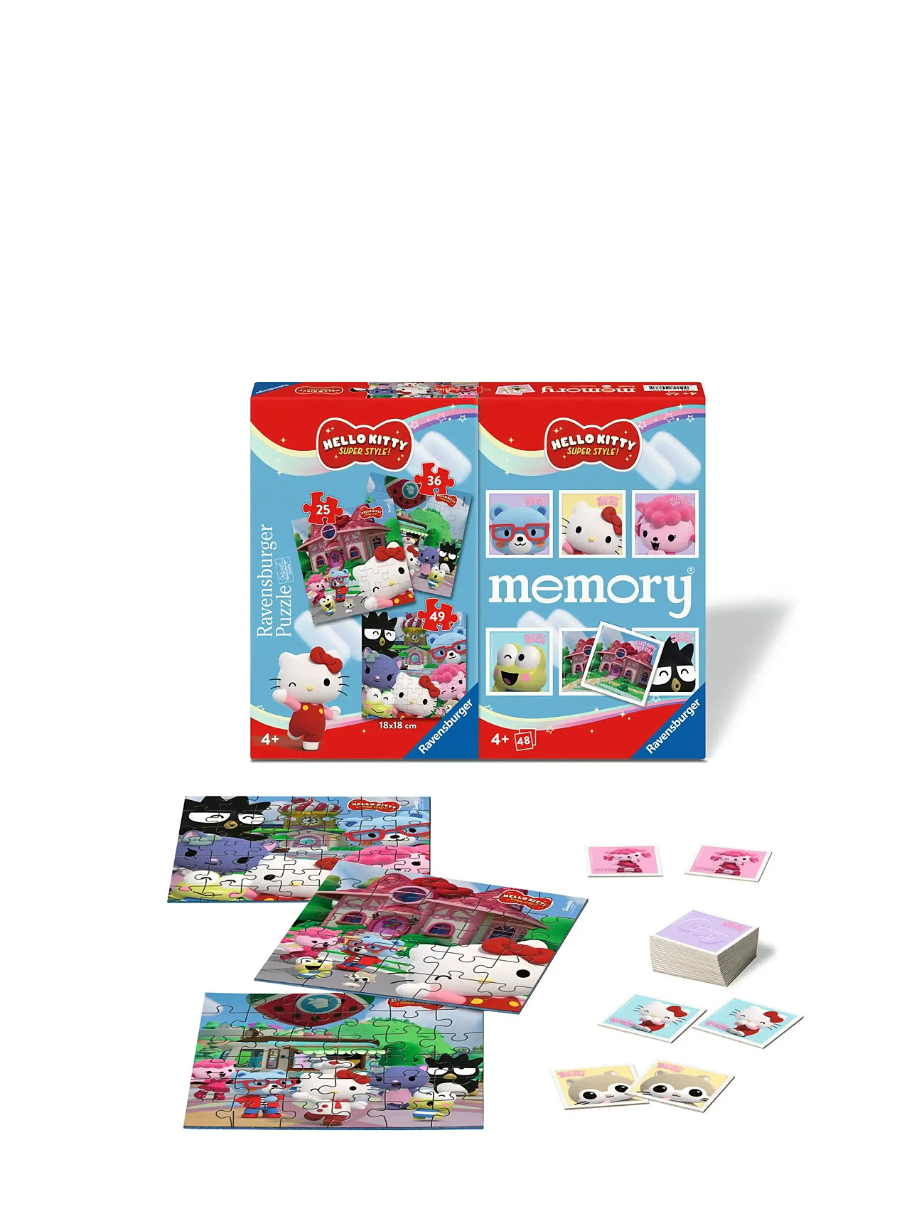 Ravensburger Hello Kitty 3 Puzzle+Memory , One Size, Multi/patterned, Spil > Hukommelse, Børn