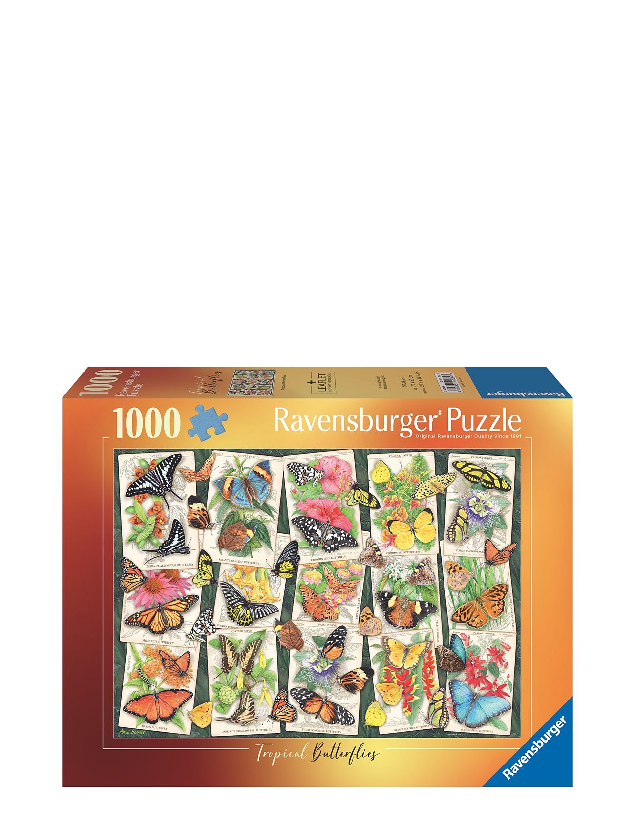 Tropical Butterfly 1000P Toys Puzzles And Games Puzzles Classic Puzzles Multi/patterned Ravensburger