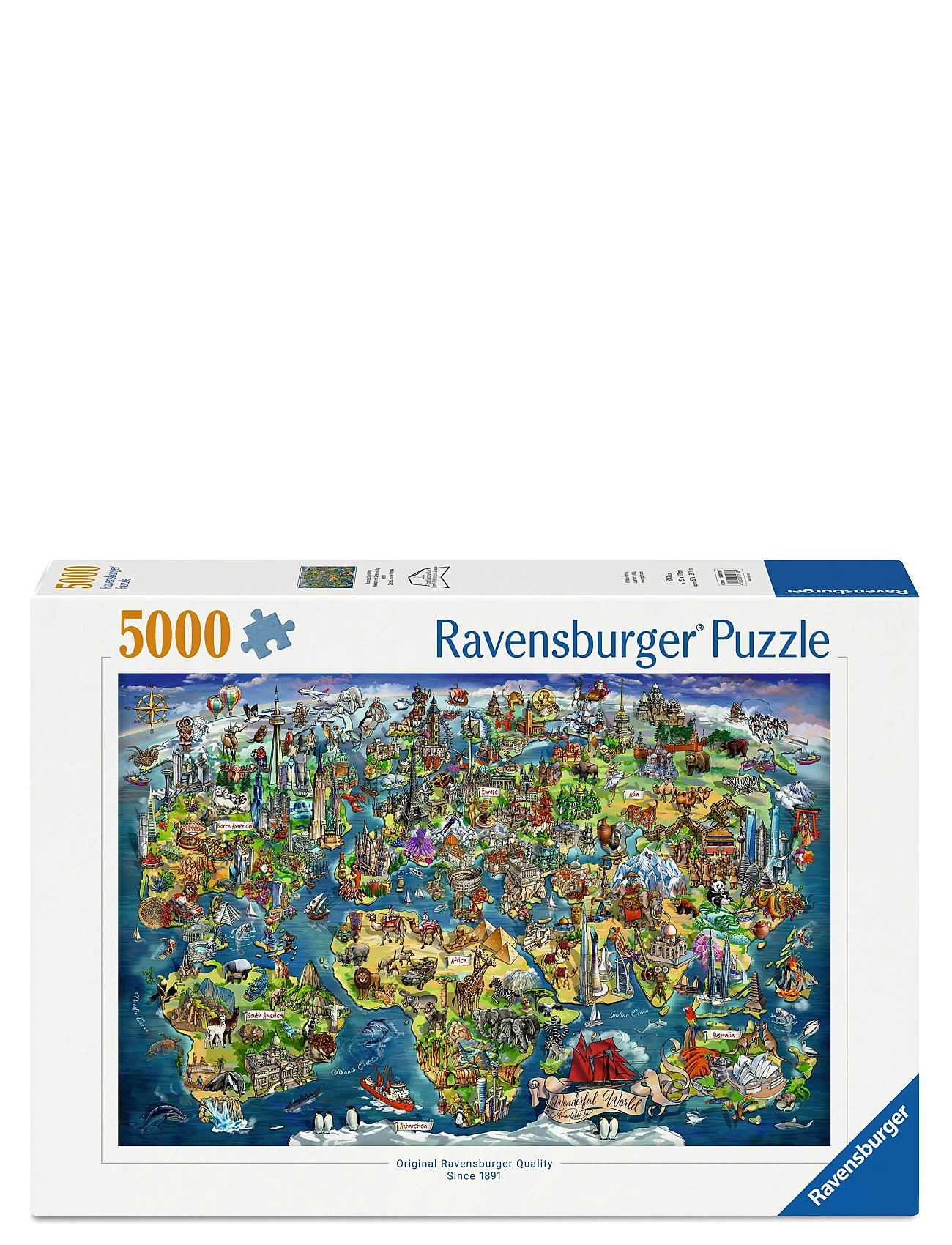 Ravensburger World Map 5000P, One Size, Multi/patterned, Puslespil > Klassiske Puslespil, Børn