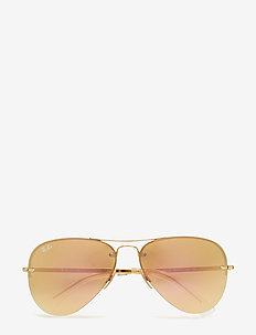 Aviator - GOLD-LIGHT BROWN MIRROR PINK