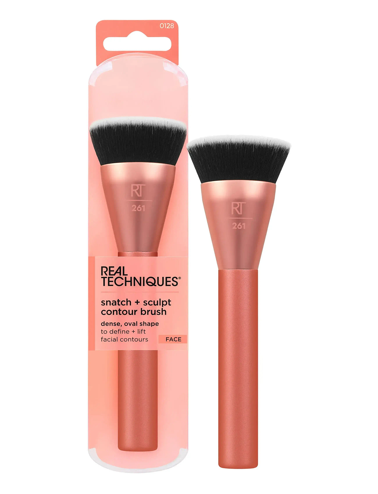 Real Techniques Real Technique Shapeshifter Snatch + Sculpt Contour Brush, One Size, Coral, Ansigtspensler > Konturpensler, Dame