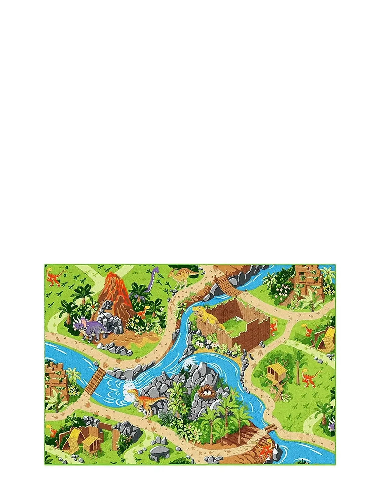 Rebel Roads Dino World Playmat - 95 X 133 cm, One Size, Multi/patterned, Tæpper Og Gulvtæpper > Rektangulære Tæpper, Børn