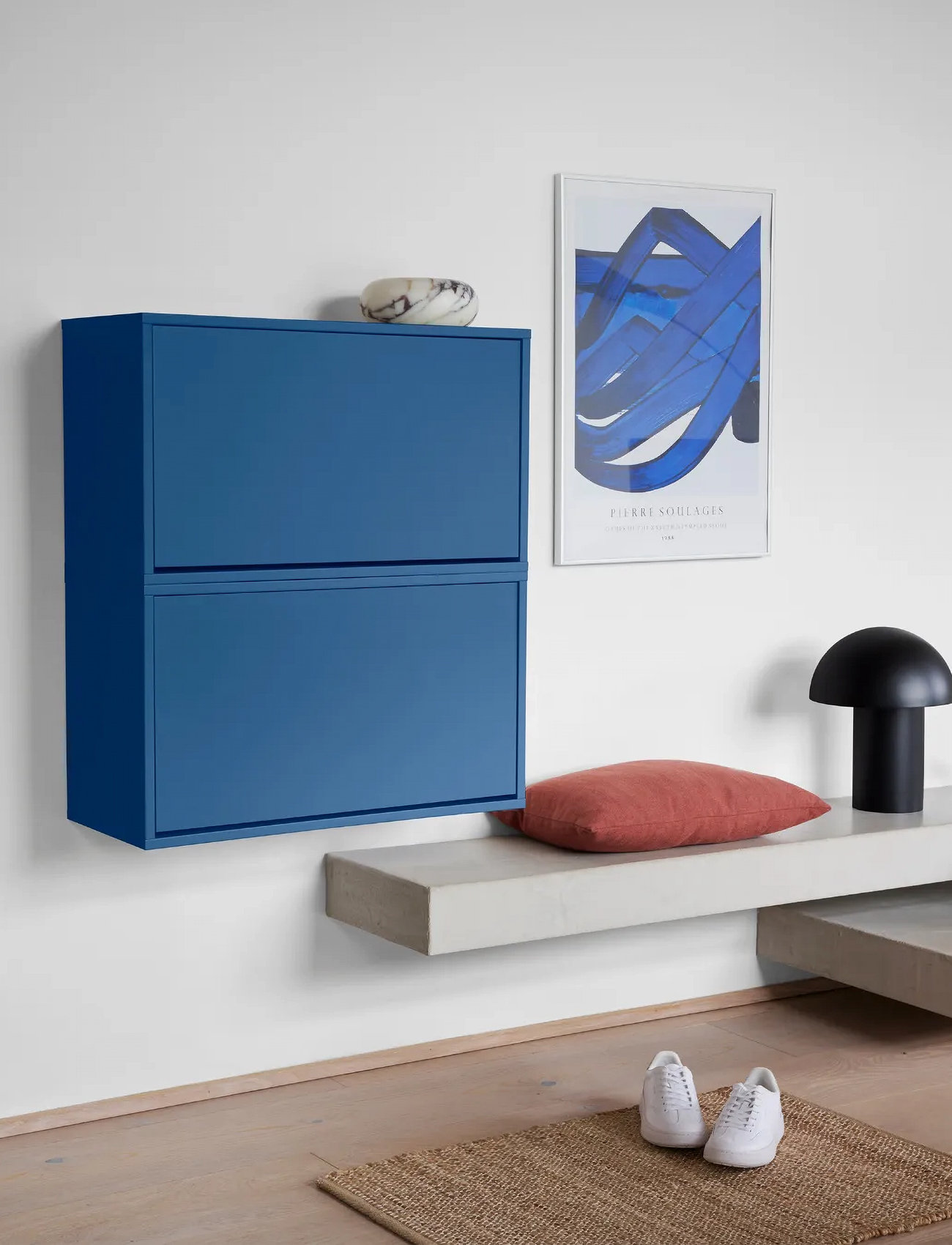 ReCollector Elegant Vægmonteret Skoboks, One Size, Blue, Møbler > Skostativer, Unisex