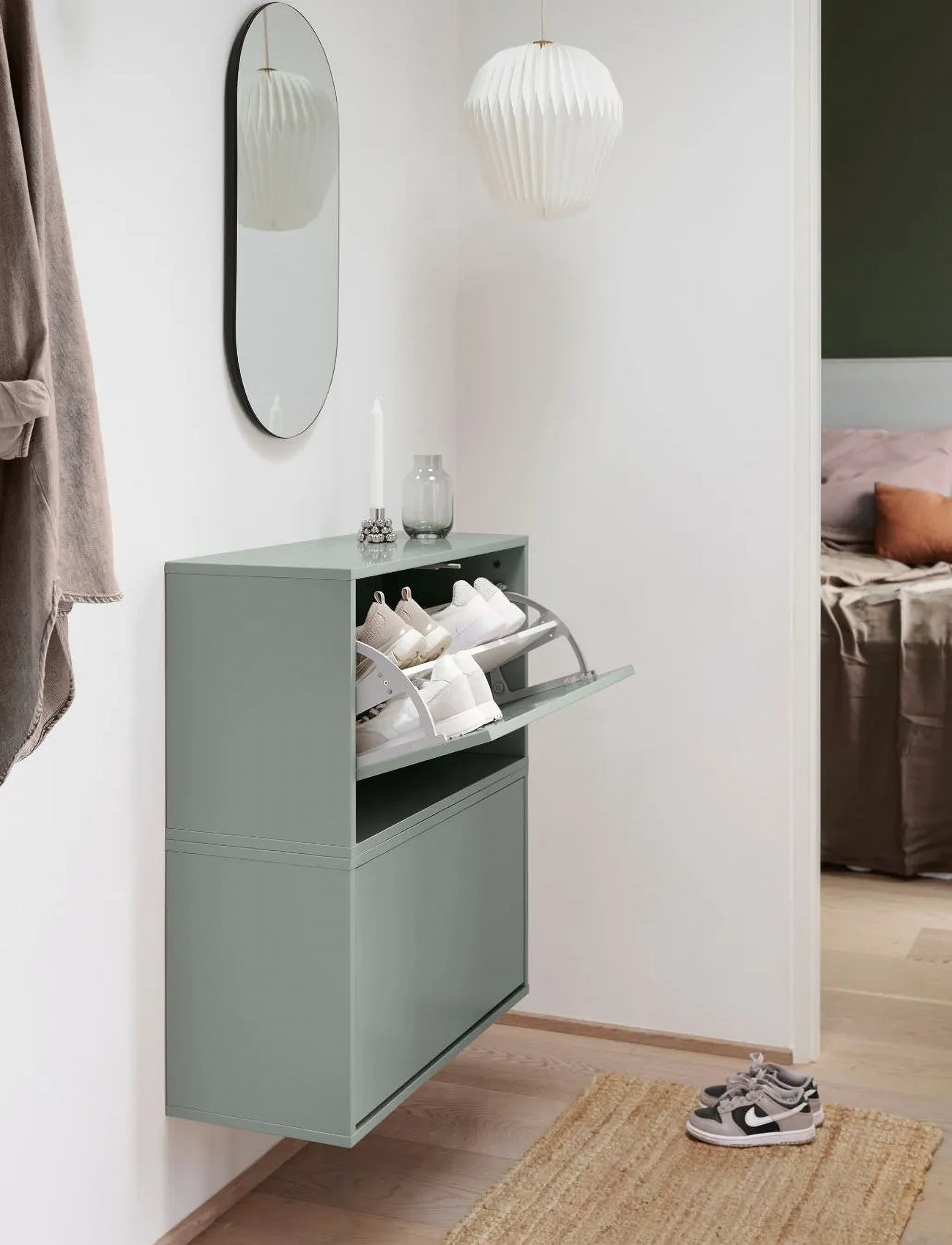 ReCollector Elegant Vægmonteret Skoboks, One Size, Blue, Møbler > Skostativer, Unisex