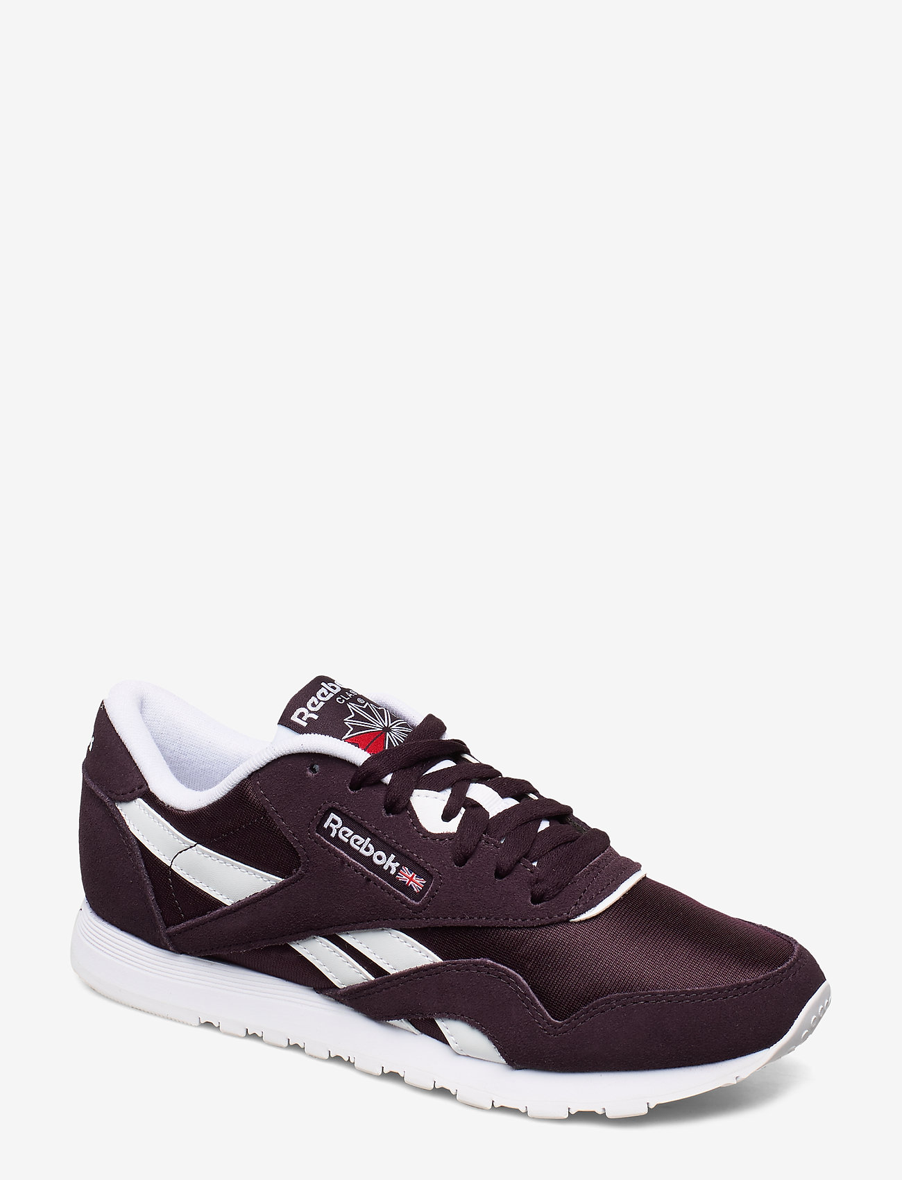 reebok classic burgundy nylon trainers