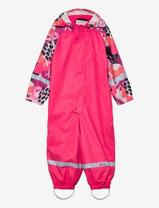 Toddlers' rainsuit with lining Roiske - lined rainwear - candy pink