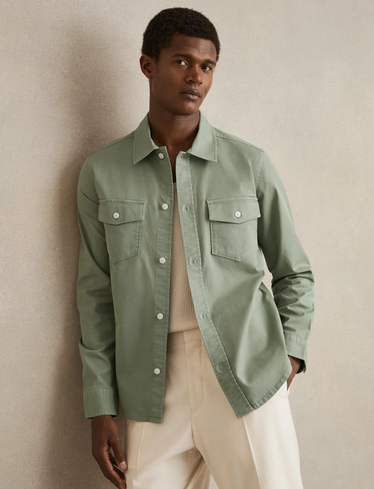 Reiss Malaki, L, Green, Skjorter > Business Shirts, Herre