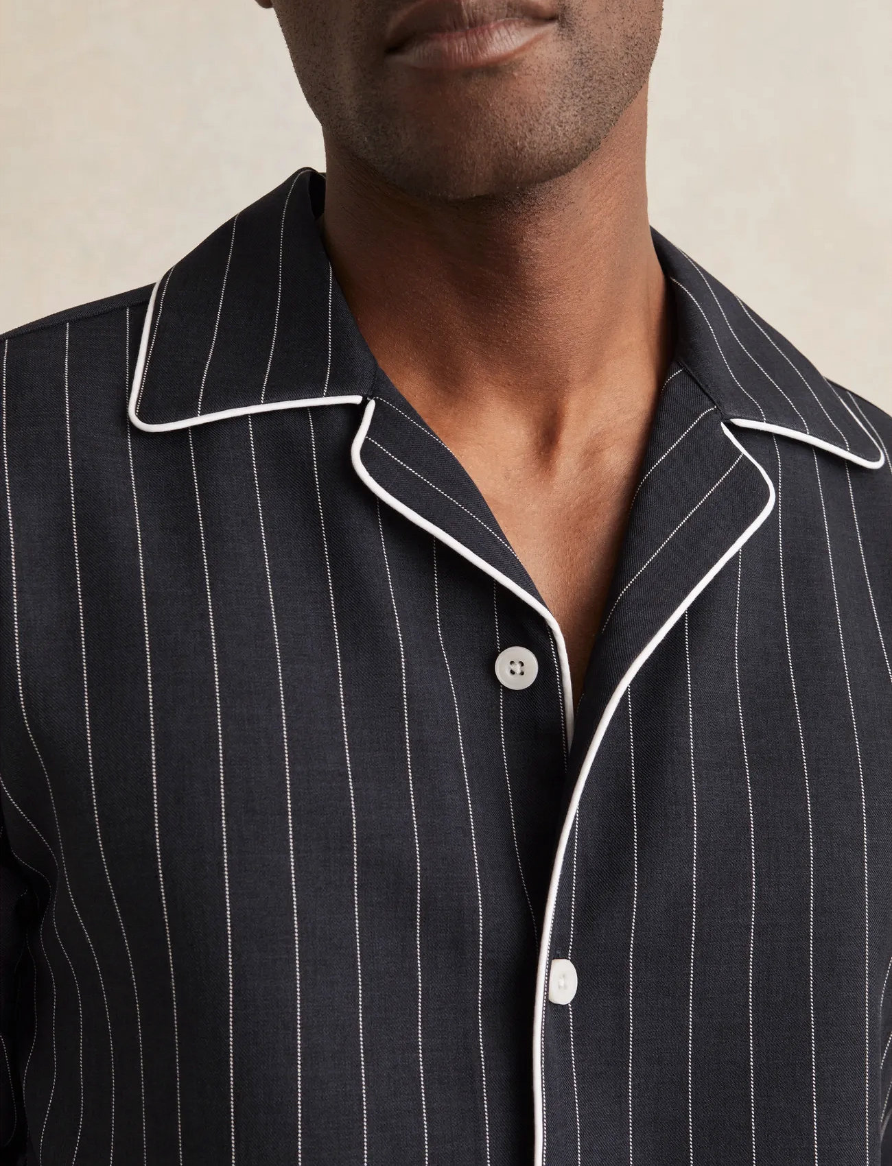 Reiss Strella, XL, Navy, Shirts > Striped Shirts, Herre