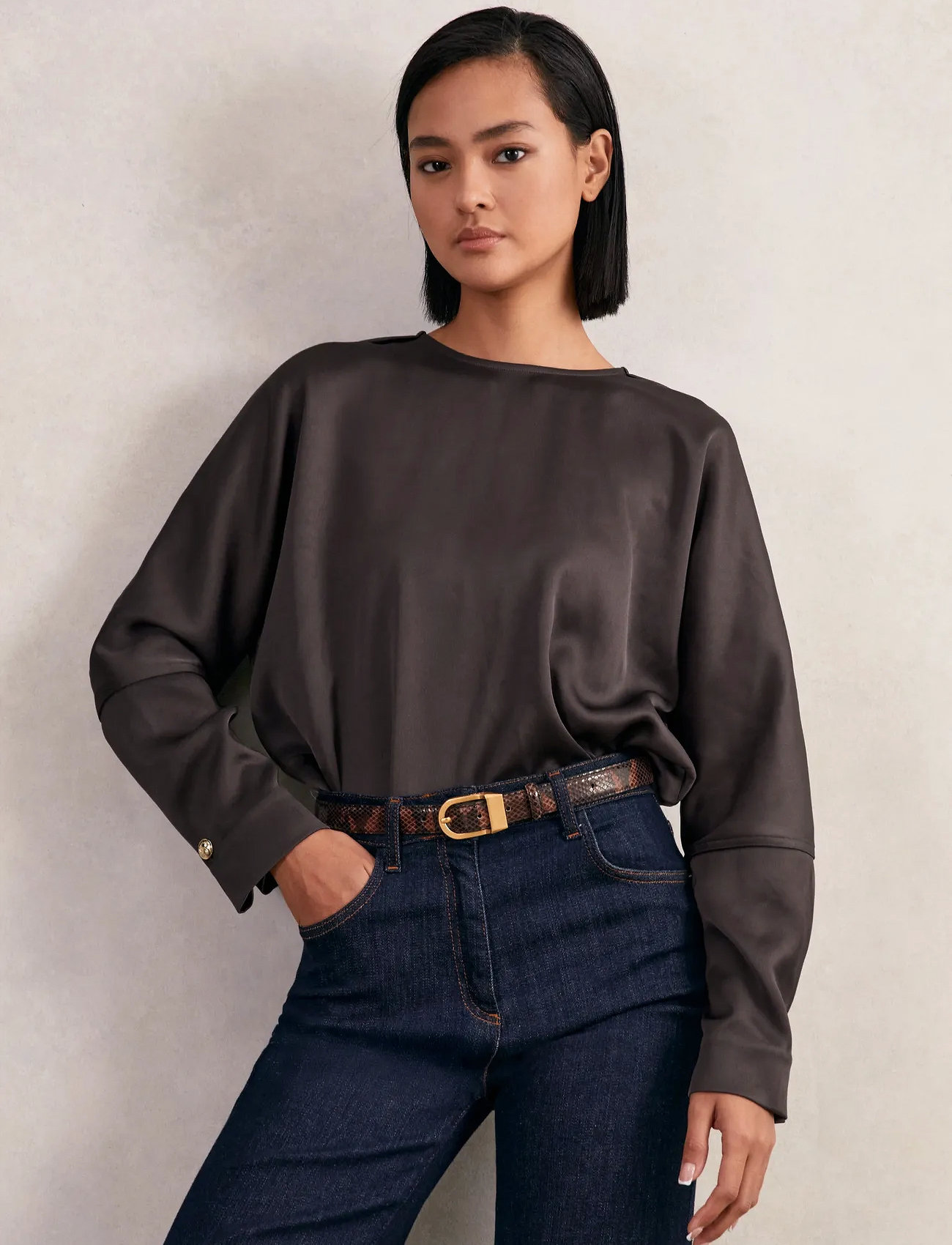 Reiss Natalia, 34, Brown, Bluser > Langærmede, Dame
