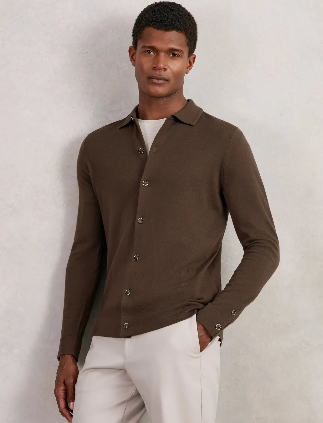 Reiss Forbes, L, Brown, Strik > Cardigans, Herre