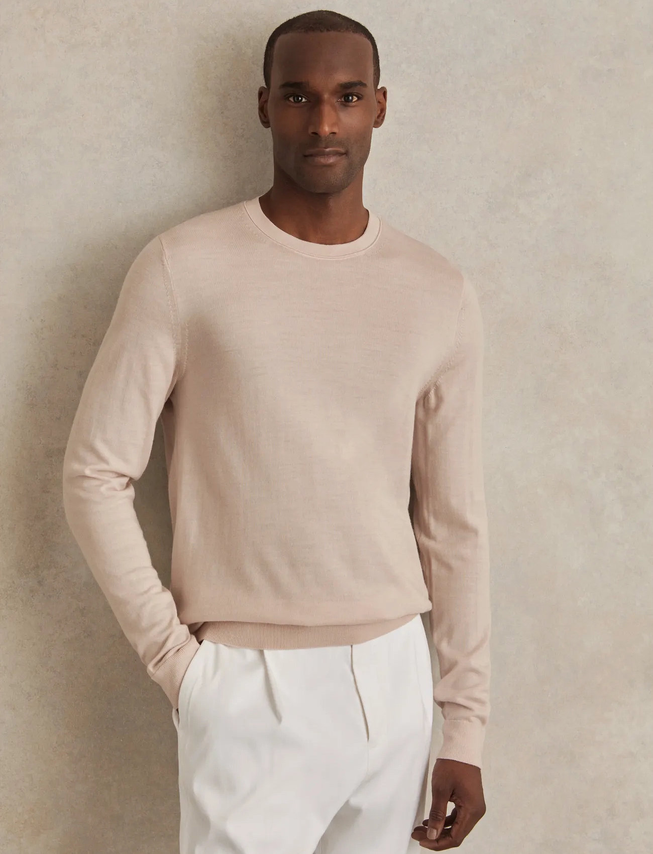 Reiss Wessex, S, Beige, Strik > Runde Halse, Herre