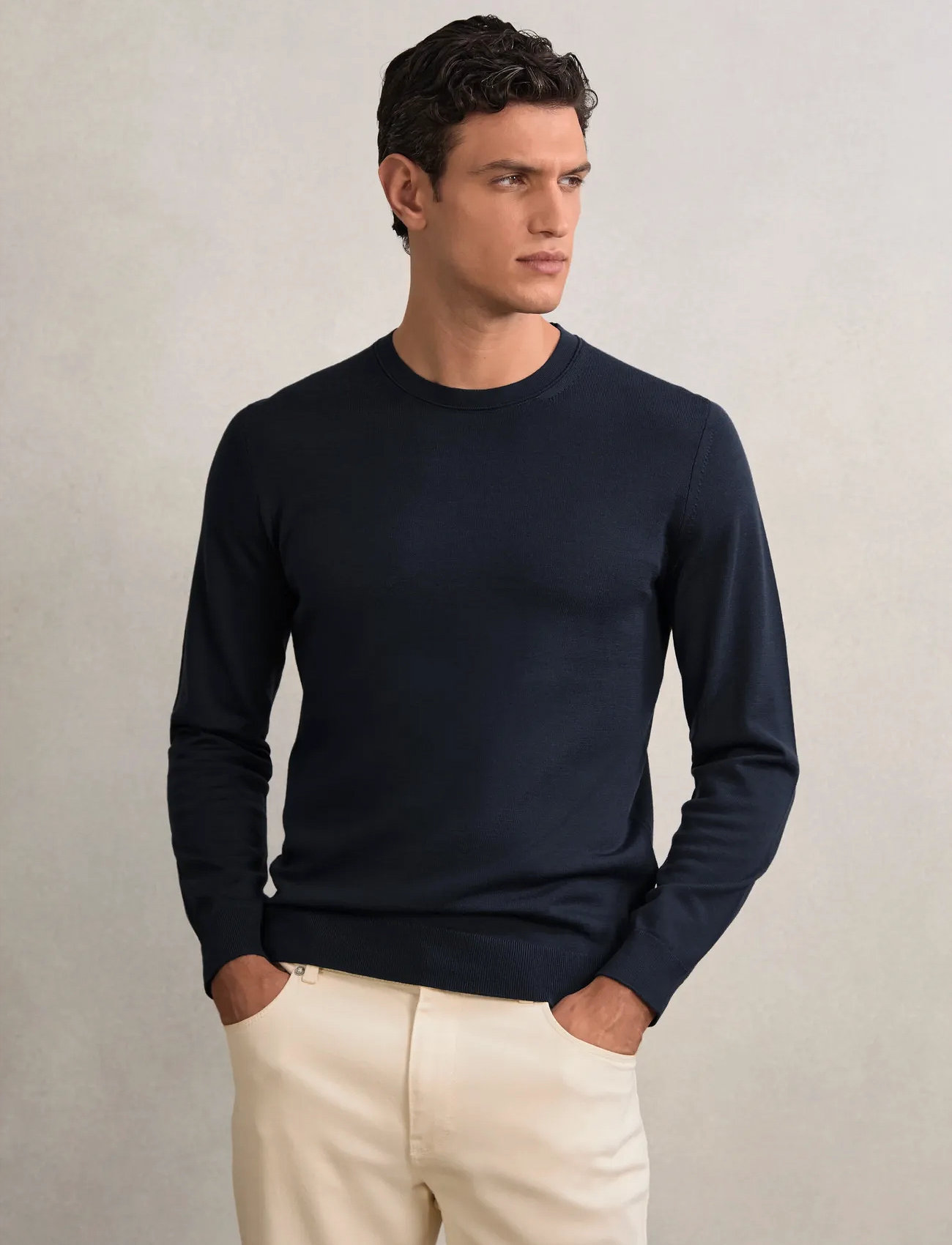 Reiss Wessex, M, Navy, Strik > Runde Halse, Herre