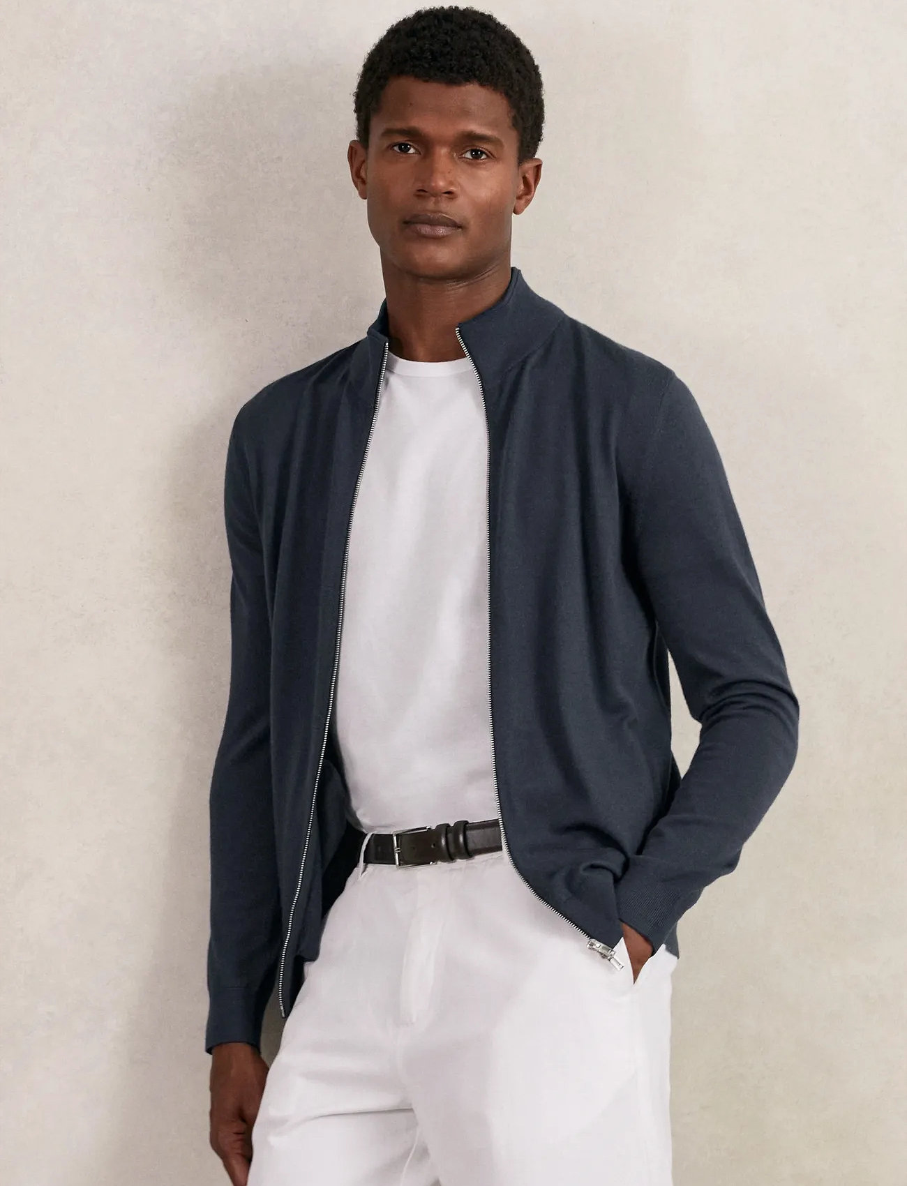 Reiss Hampshire, L, Navy, Strik > Cardigans, Herre