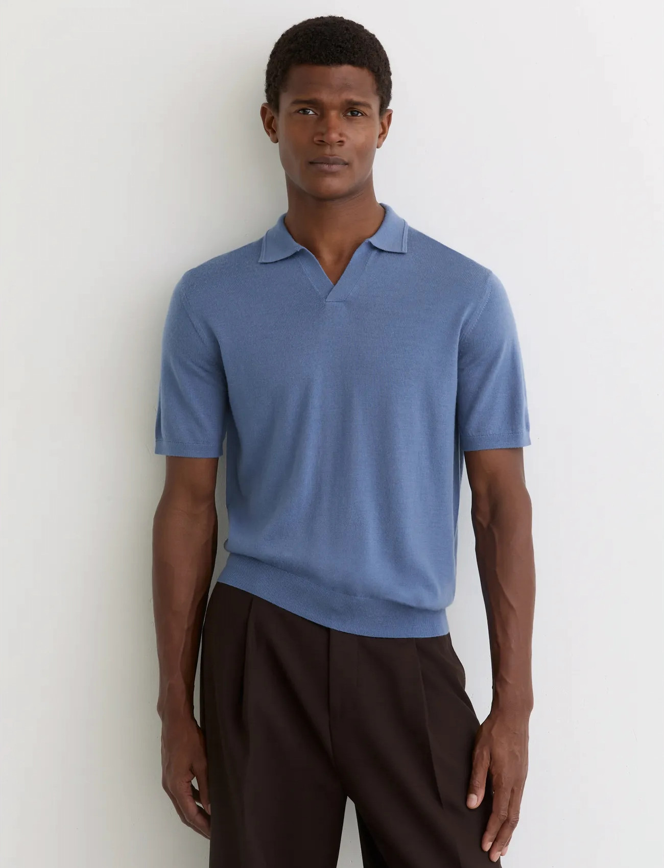 Reiss Duchie, M, Blue, Strik > Kortærmede Strikkede Poloer, Herre