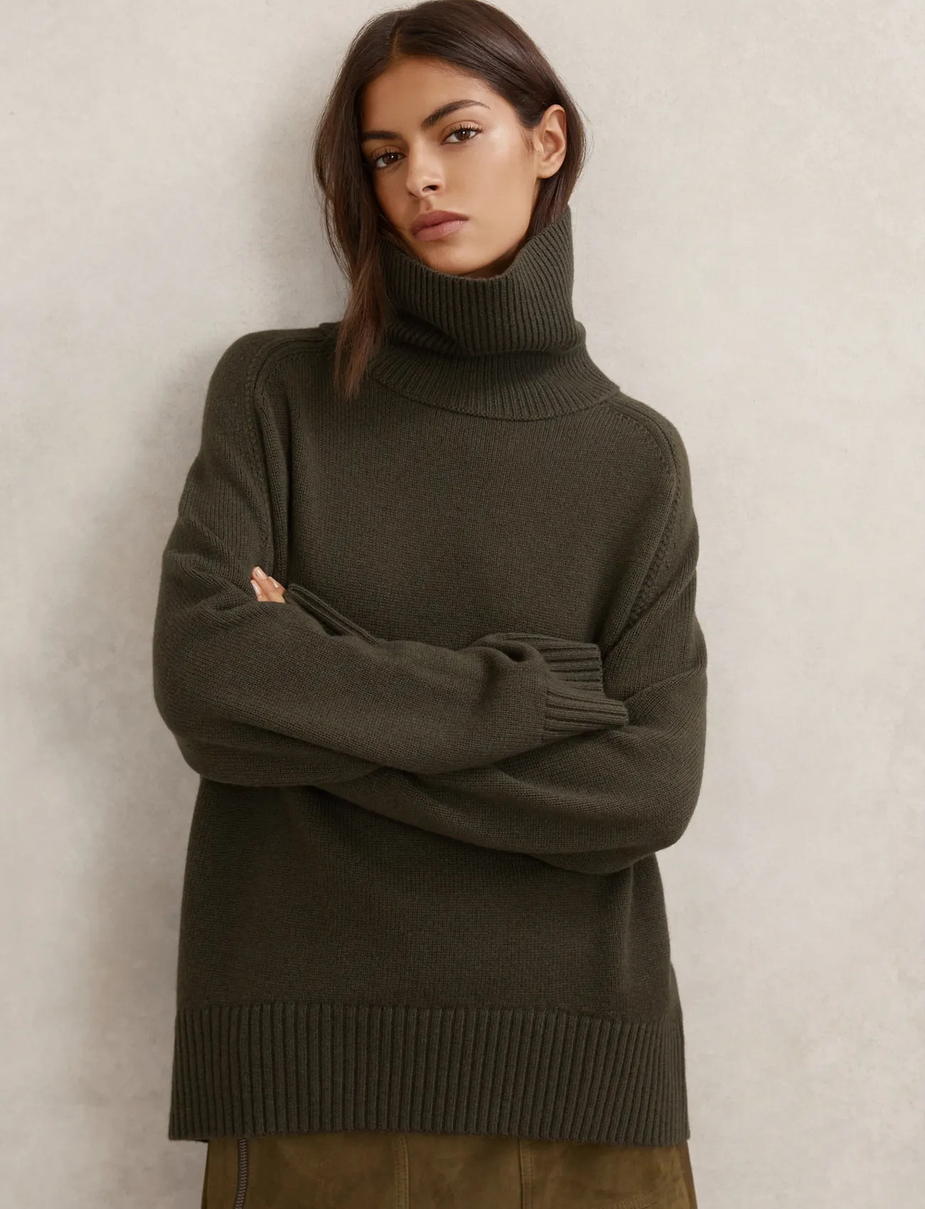 Reiss Brooklyn, S, Brown, Strik > Rullekrave, Dame