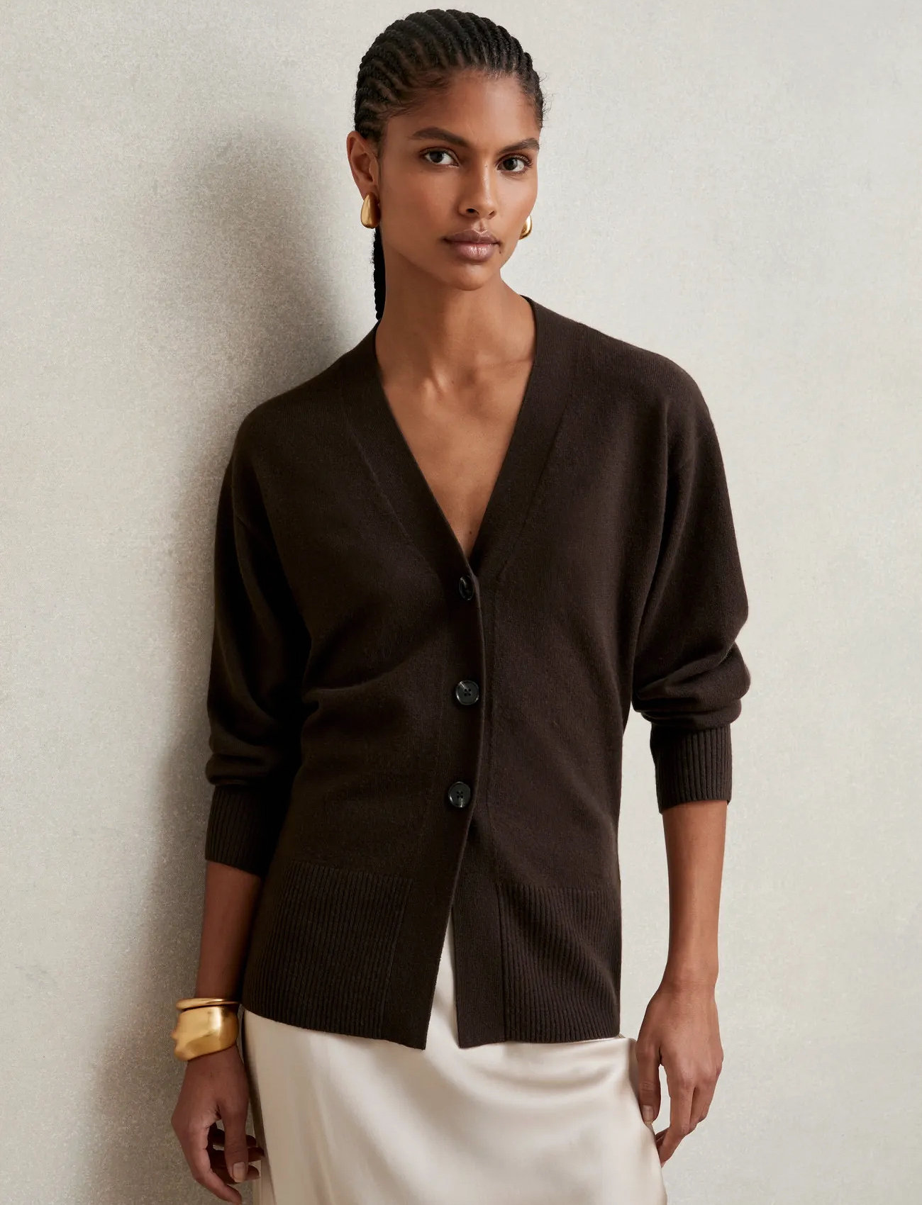Reiss Tyla, XS, Brown, Strik > Cardigans, Dame