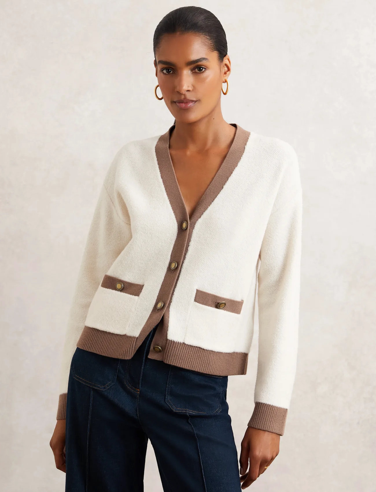 Reiss Olli, M, Cream, Strik > Cardigans, Dame