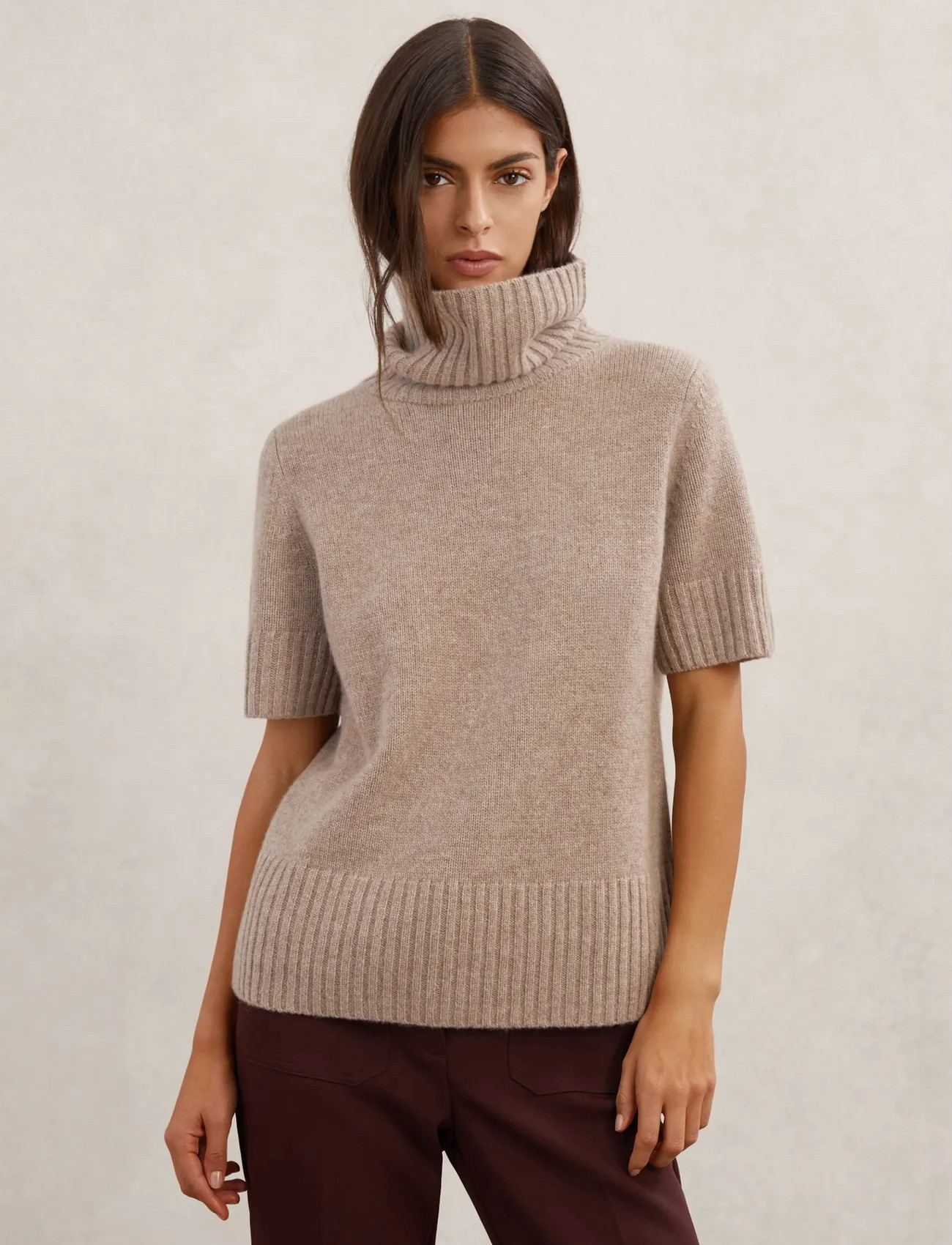 Reiss Esme, S, Beige, Strik > Rullekrave, Dame