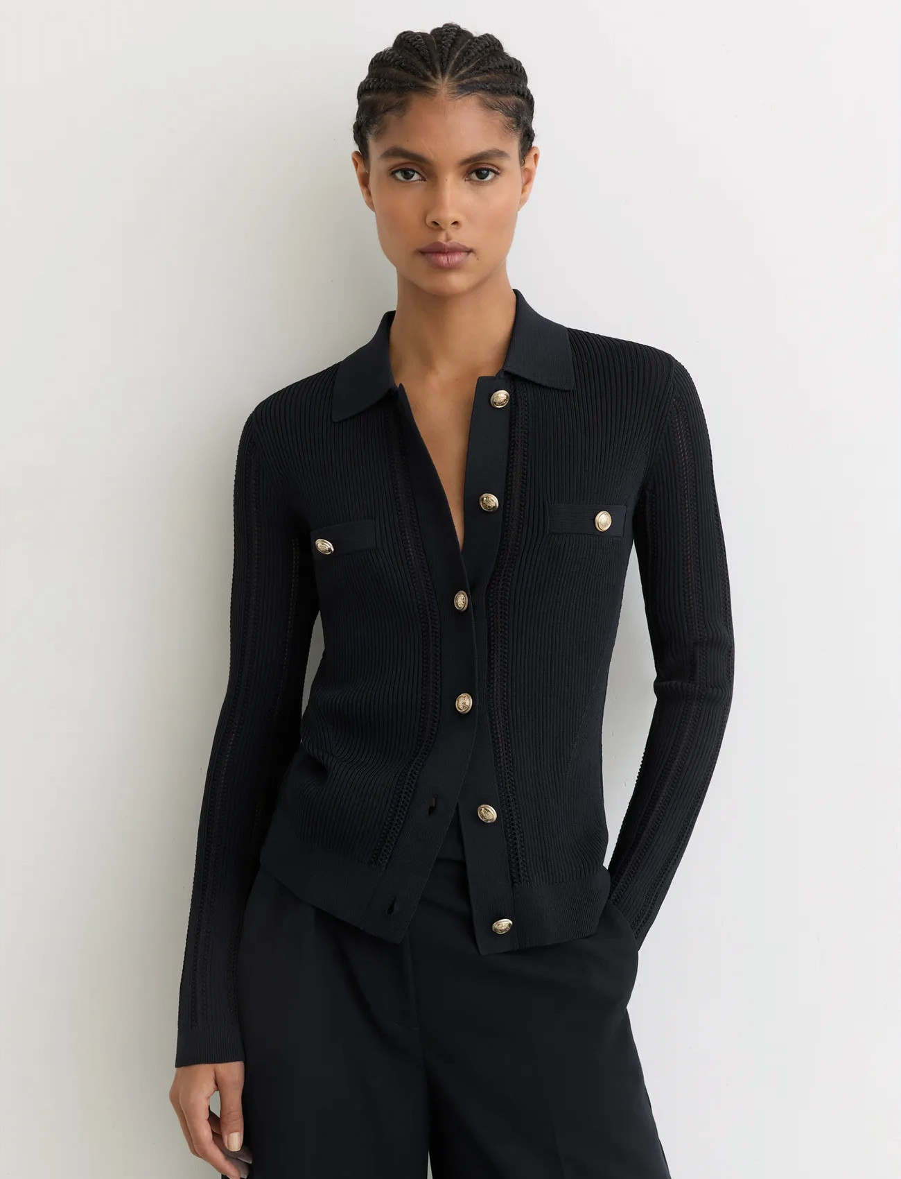 Reiss Harri, L, Navy, Strik > Cardigans, Dame